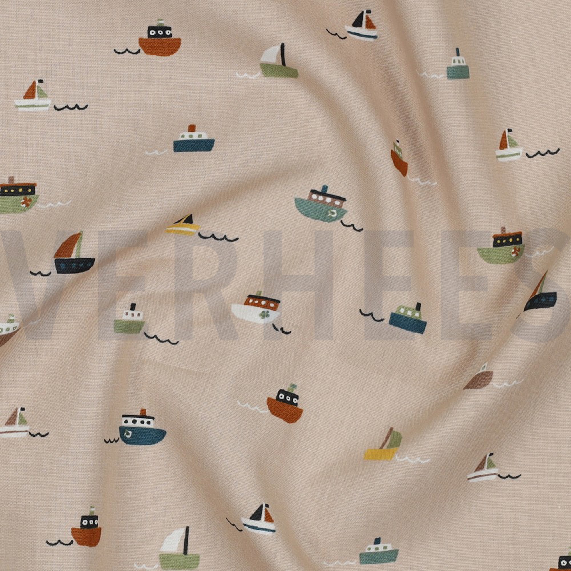 POPLIN GOTS BOATS SAND (high resolution) #3