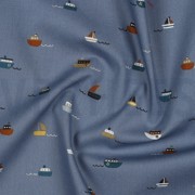 POPLIN GOTS BOATS BLUE SHADOW (thumbnail) #3