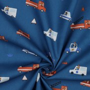POPLIN GOTS CAR FIRE BLUE (thumbnail) #3