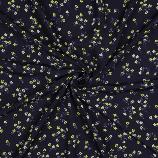 VISCOSE RADIANCE DIGITAL FLOWERS NAVY #7