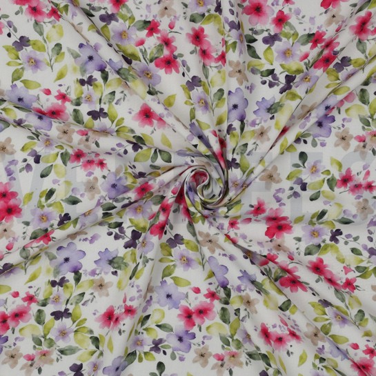 VISCOSE RADIANCE DIGITAL FLOWERS WHITE #7