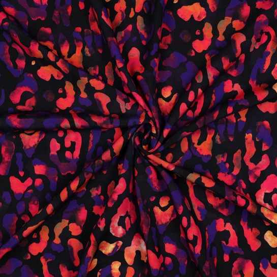 VISCOSE RADIANCE DIGITAL ANIMAL SKIN BLACK #7