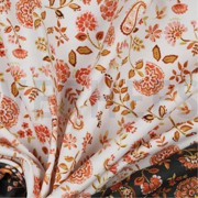 JERSEY DIGITAL PAISLEY FLOWERS WHITE PEACH (thumbnail) #3