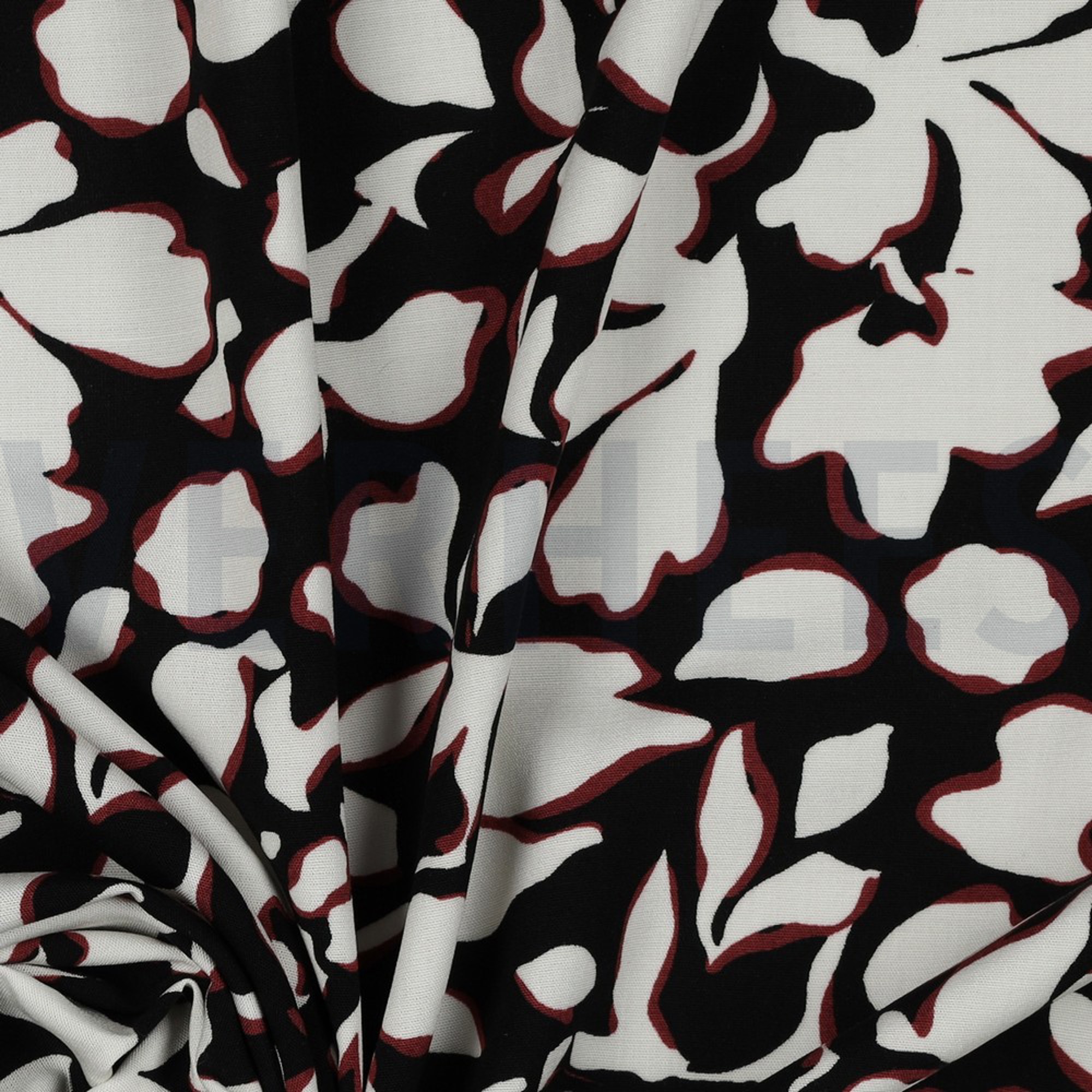 VISCOSE POPLIN STRETCH BIG FLOWERS BLACK (high resolution) #3
