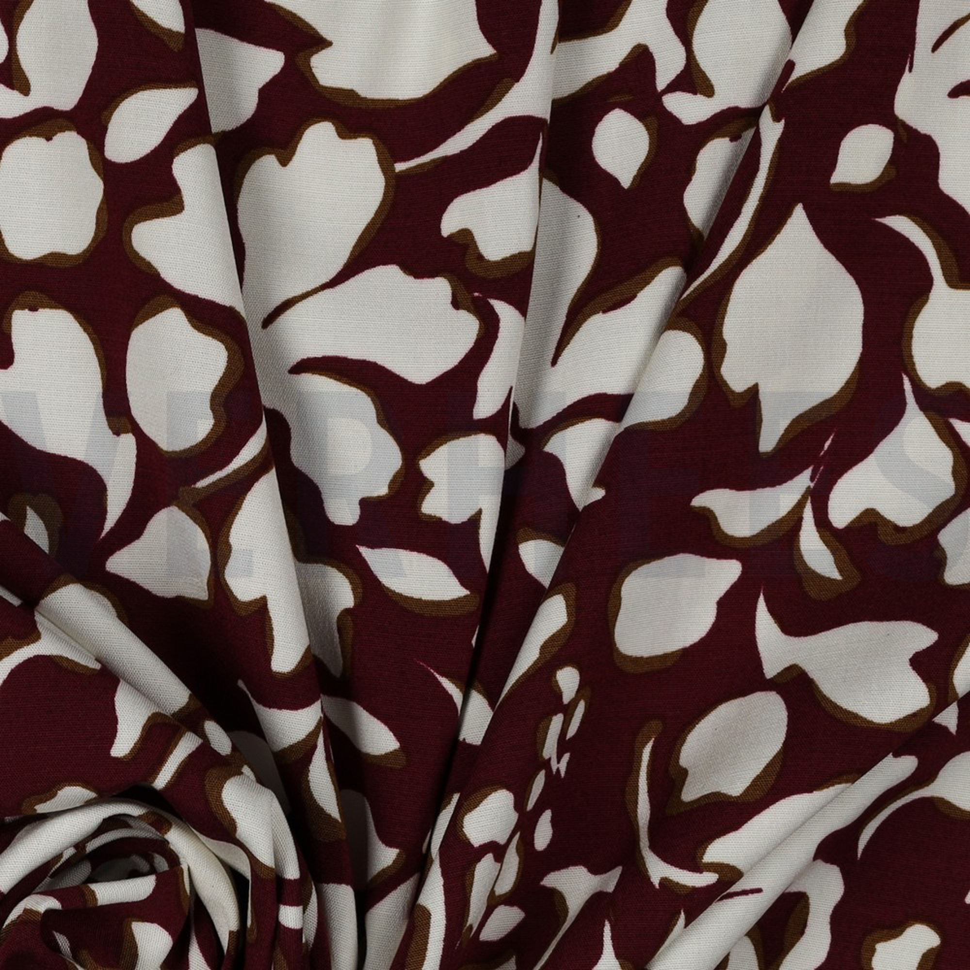 VISCOSE POPLIN STRETCH BIG FLOWERS BORDEAUX (high resolution) #3