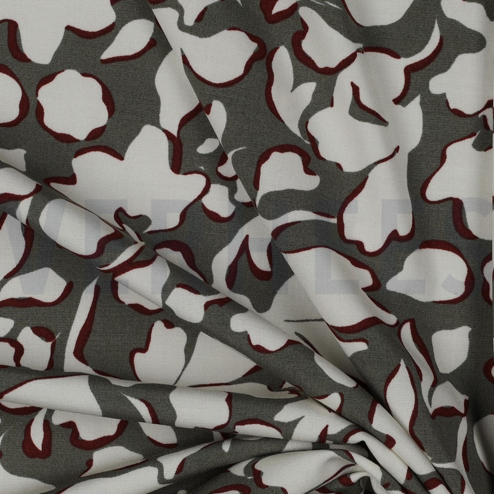 VISCOSE POPLIN STRETCH BIG FLOWERS TAUPE (high resolution) #3