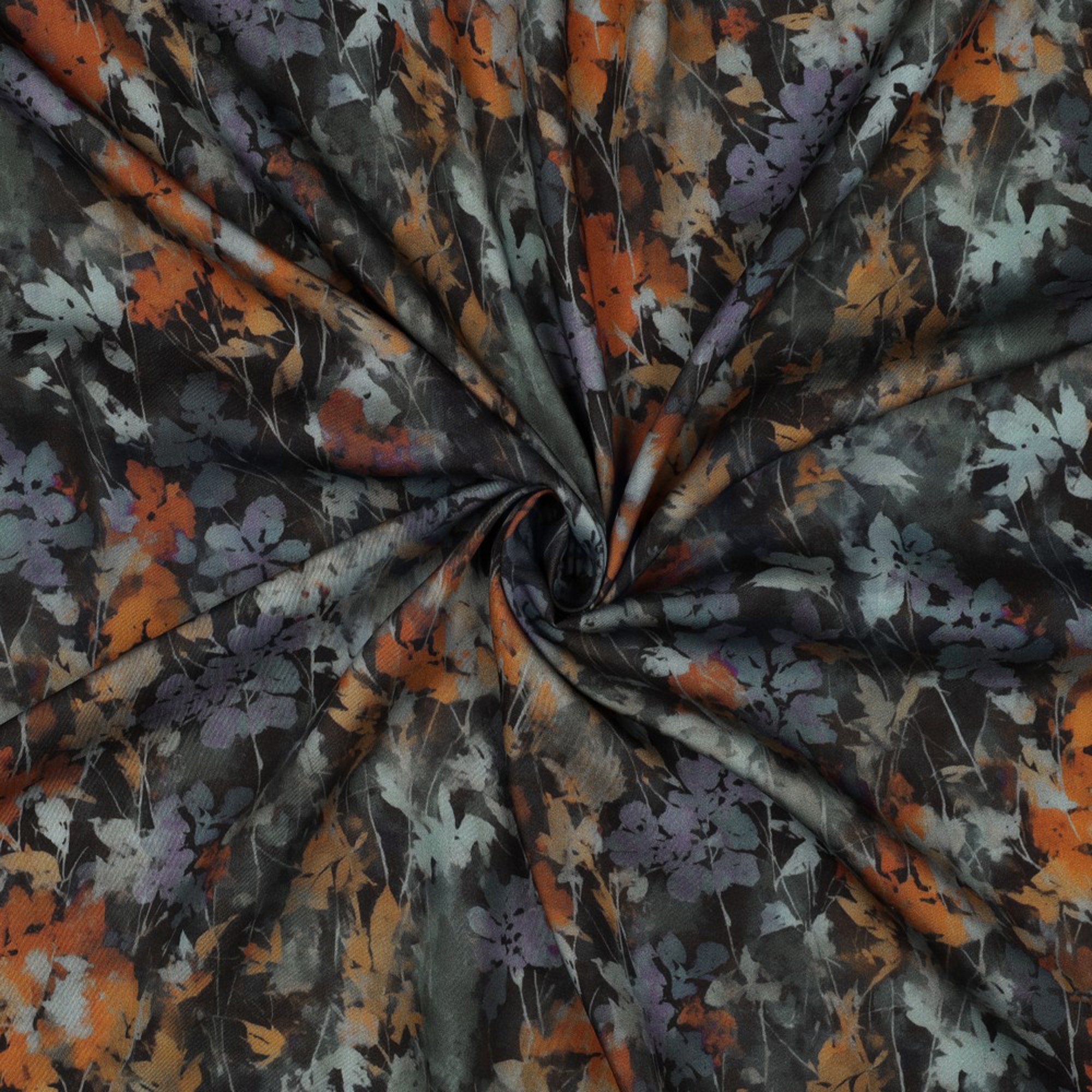 VISCOSE SATIN DIGITAL FLOWERS BLACK (high resolution) #3