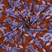 VISCOSE STRETCH FLOWERS BROWN (thumbnail) #3