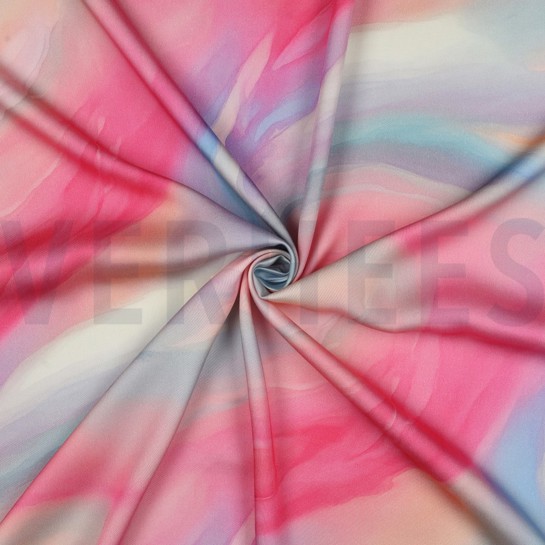 VISCOSE SATIN DIGITAL ABSTRACT PINK #7