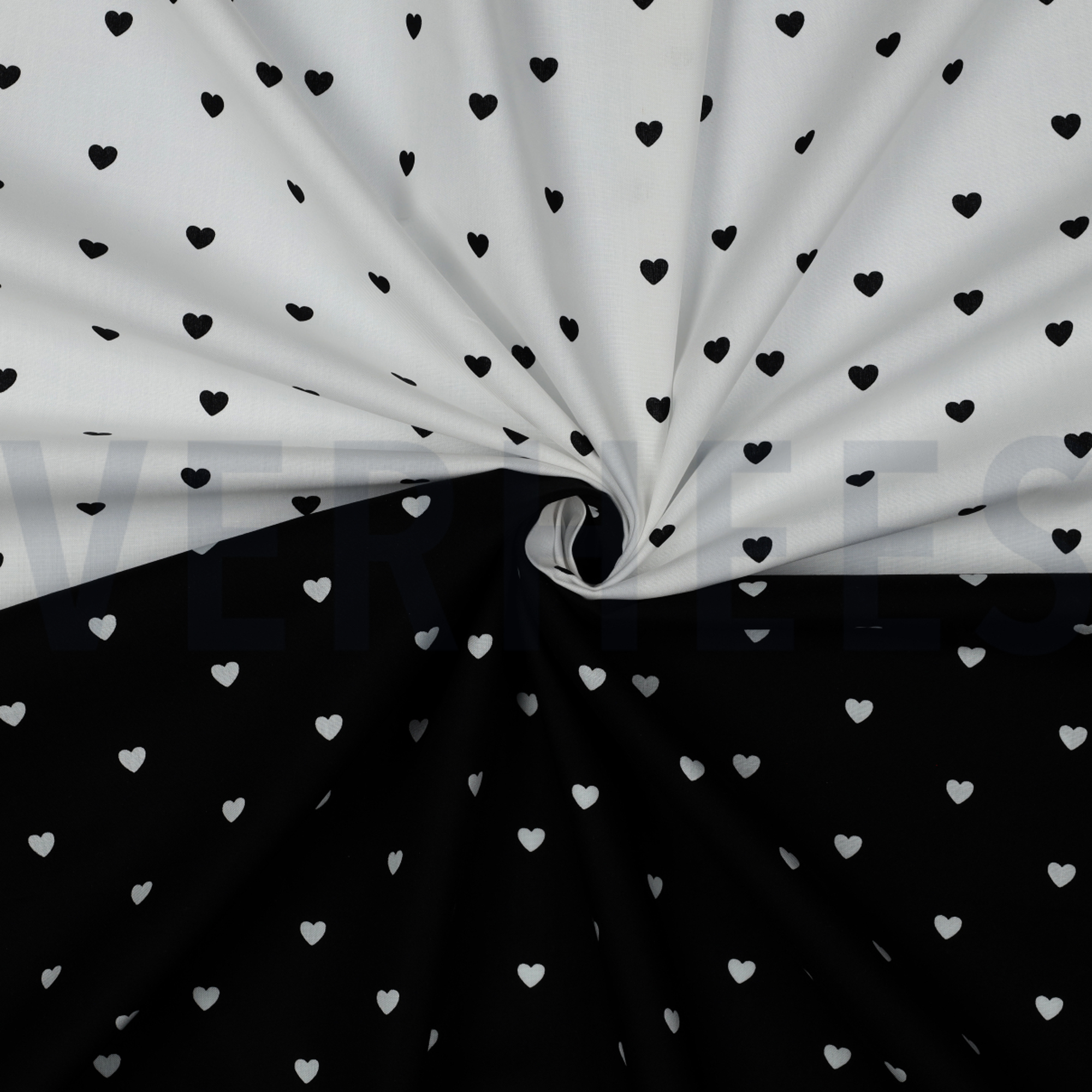 FINE POPLIN HEARTS WHITE / BLACK (high resolution) #3