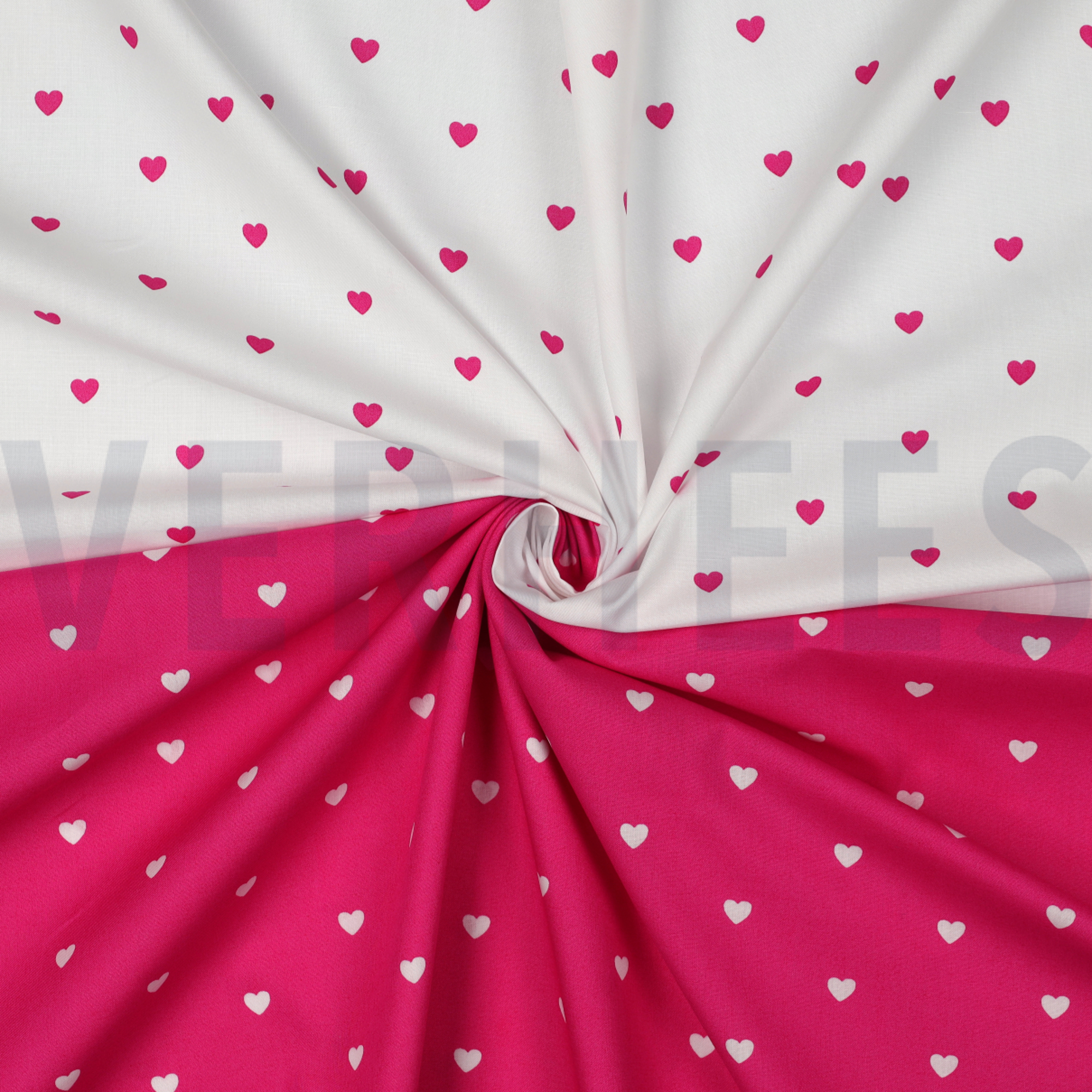 FINE POPLIN HEARTS WHITE / FUCHSIA (high resolution) #3