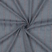 COTTON JACQUARD FLOWERS BLUE / WHITE (thumbnail) #3