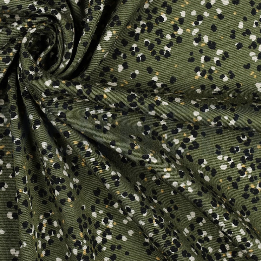 ROSELLA STRETCH DOTS MOSS GREEN #3