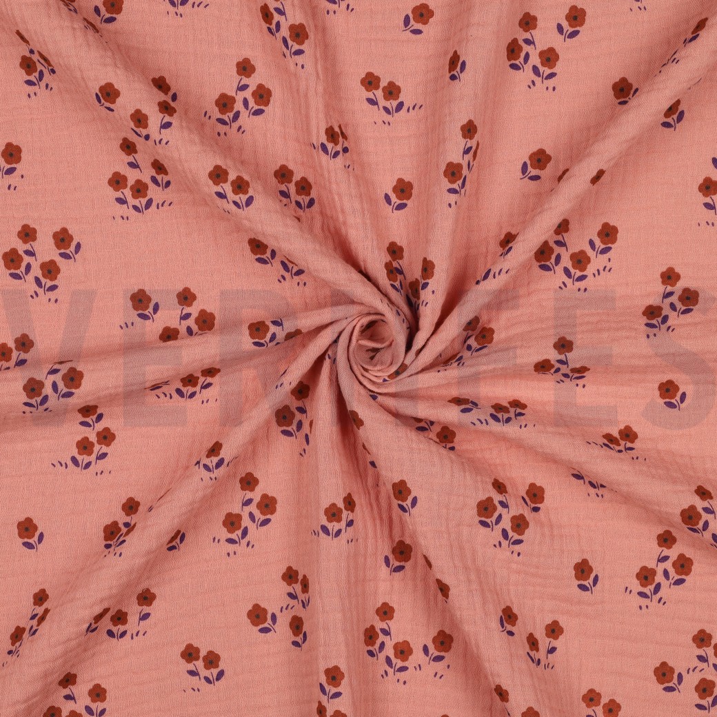 DOUBLE GAUZE FLOWERS PEACH #3