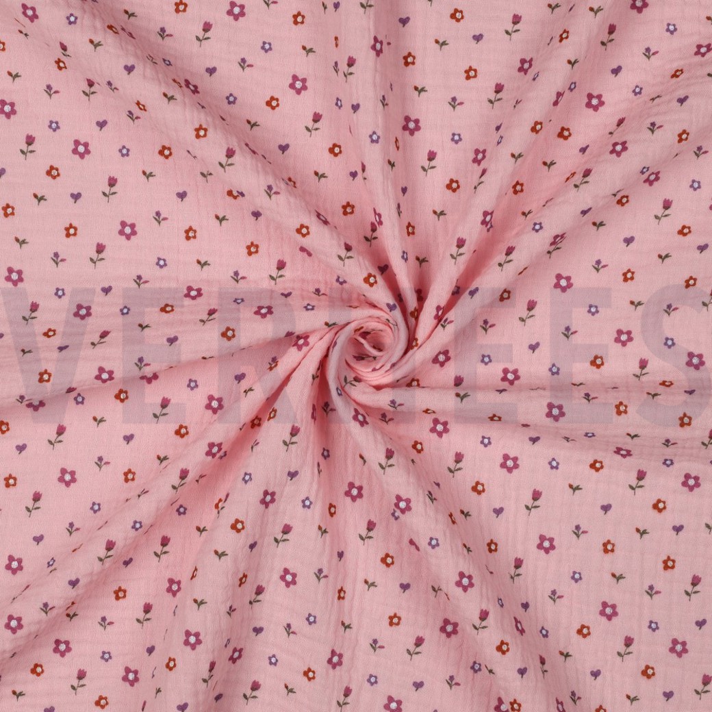DOUBLE GAUZE FLOWERS LIGHT PINK #3