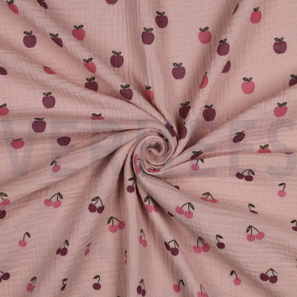 DOUBLE GAUZE FRUITS SOFT ROSE #3