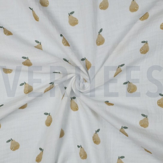 DOUBLE GAUZE DIGITAL PEARS WHITE #7