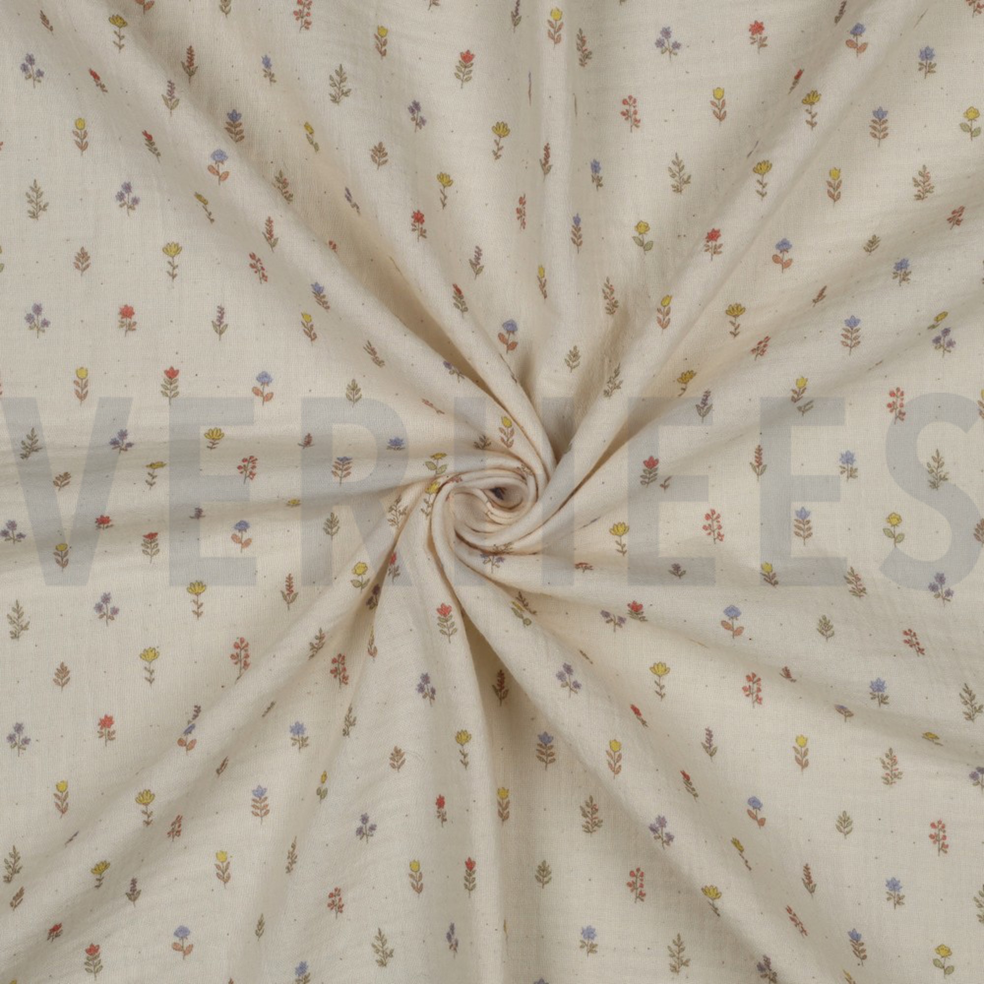 DOUBLE GAUZE GOTS DIGITAL FLOWERS NATURAL (high resolution) #3
