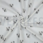 DOUBLE GAUZE GOTS DIGITAL ANIMALS WHITE (thumbnail) #3