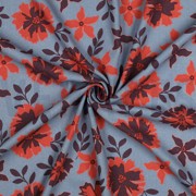 LINEN VISCOSE FLOWERS BLUE (thumbnail) #3