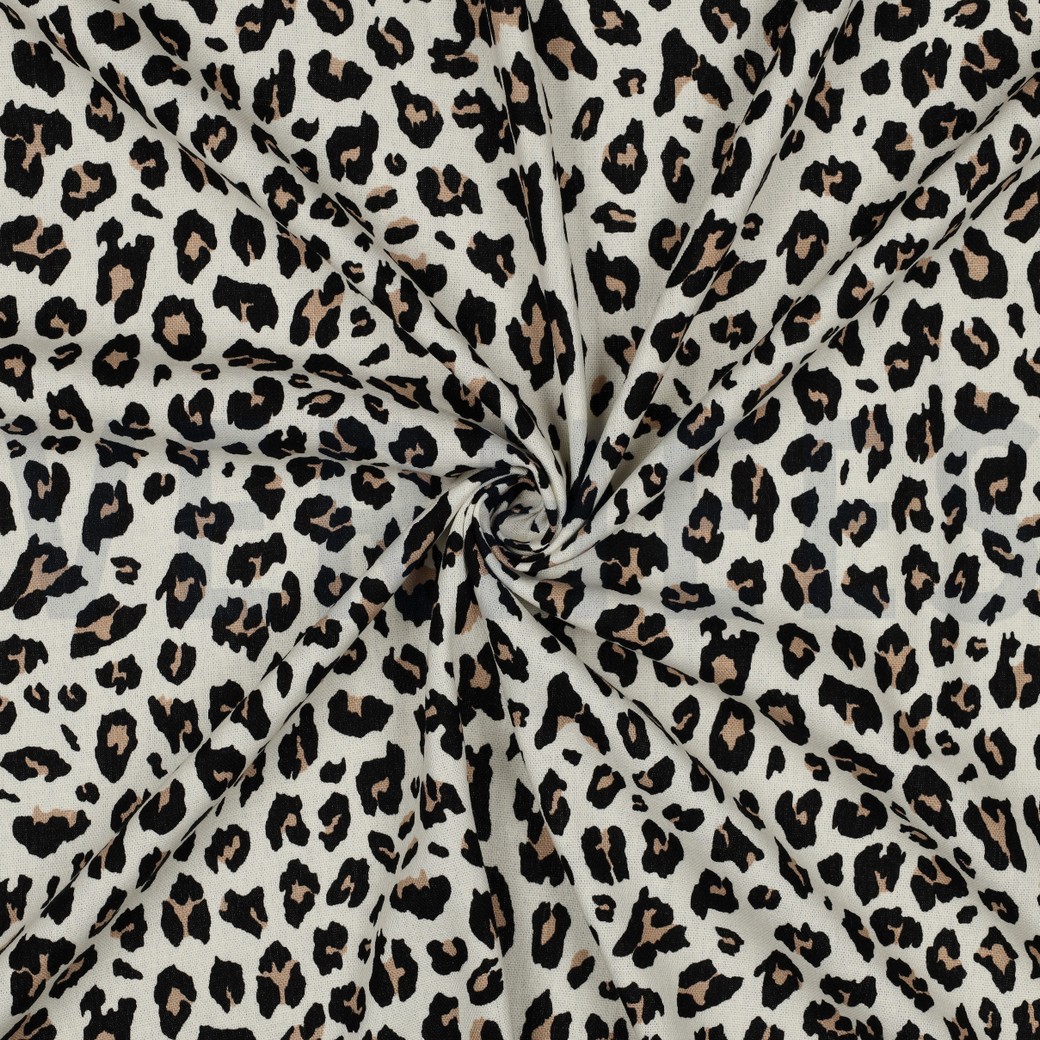 LINEN VISCOSE ANIMAL SKIN BEIGE #3