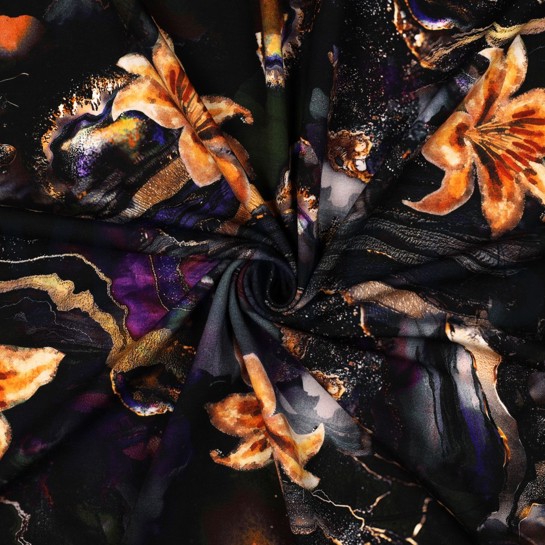 PUNTA DI ROMA DIGITAL FLOWERS BLACK #7