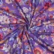 COTTON VISCOSE DIGITAL FLOWERS LAVENDER (thumbnail) #3