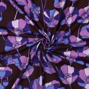 COTTON VISCOSE FLOWERS BORDEAUX (thumbnail) #3