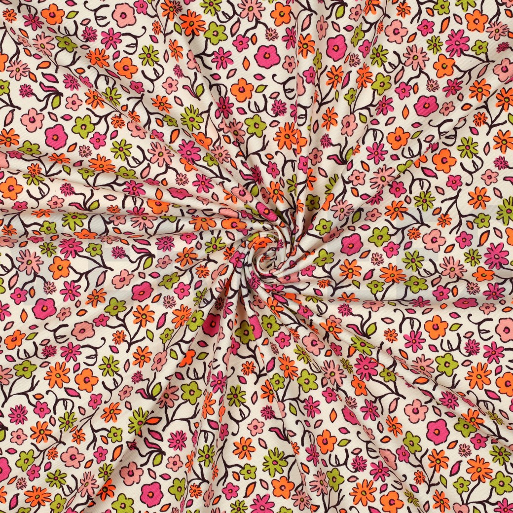 JERSEY NEON FLOWERS WHITE #3