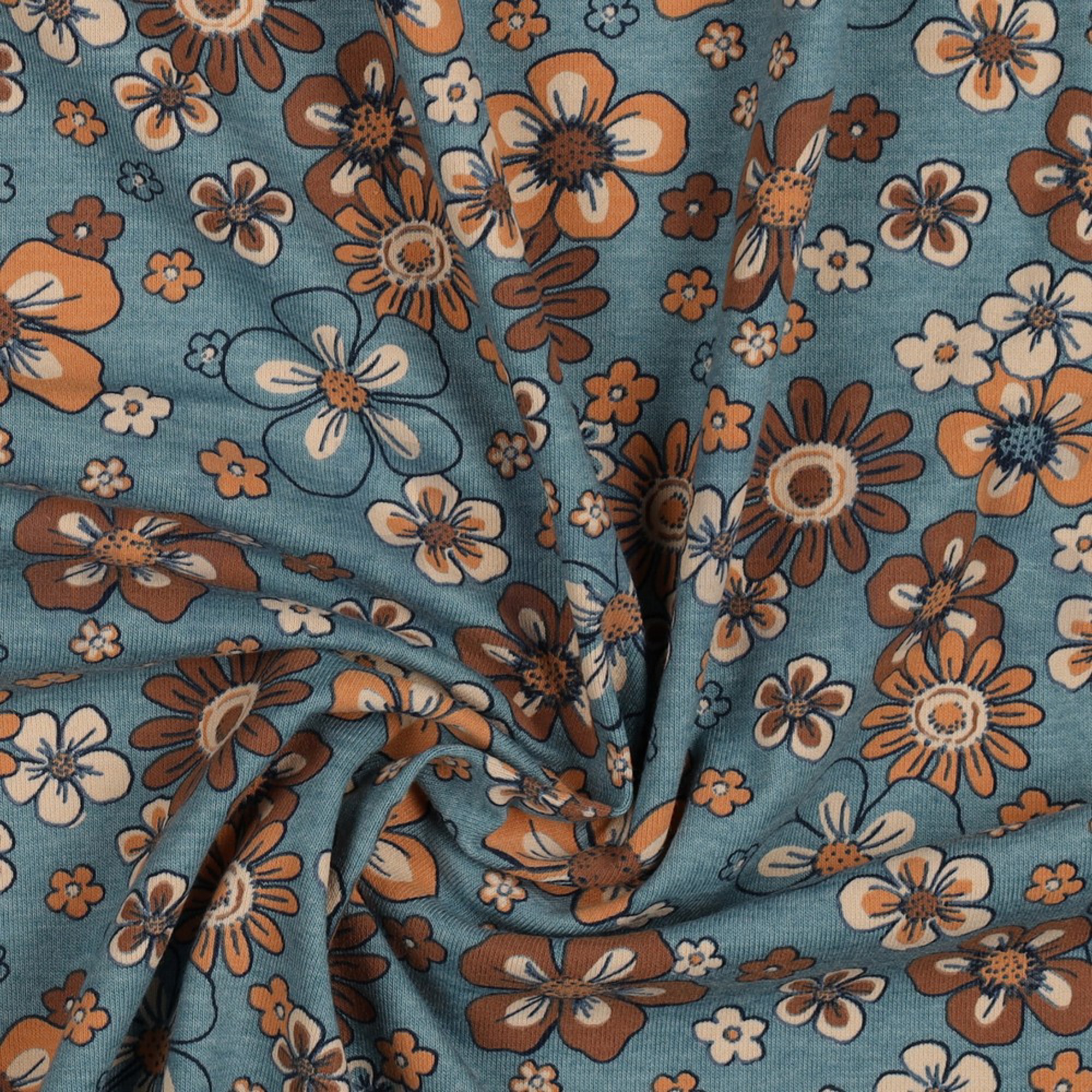 JERSEY MELANGE FLOWERS SMOKE BLUE (high resolution) #3
