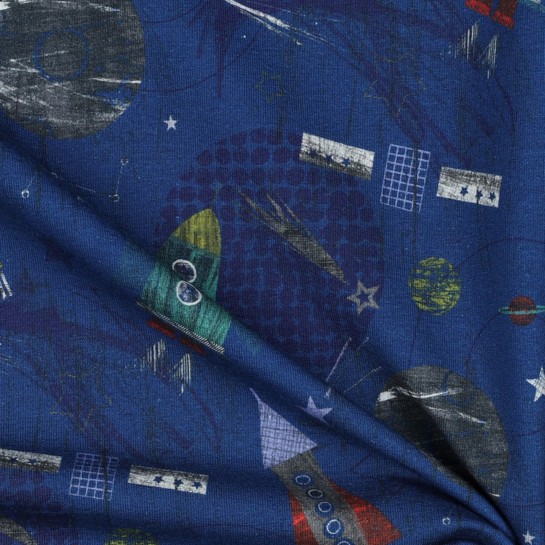 FRENCH TERRY DIGITAAL RUIMTE KOBALTBLAUW #7