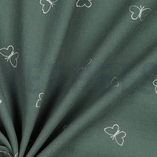 VELOURS MILLERAIES PAILLETÉ PAPILLONS SAUGE #7