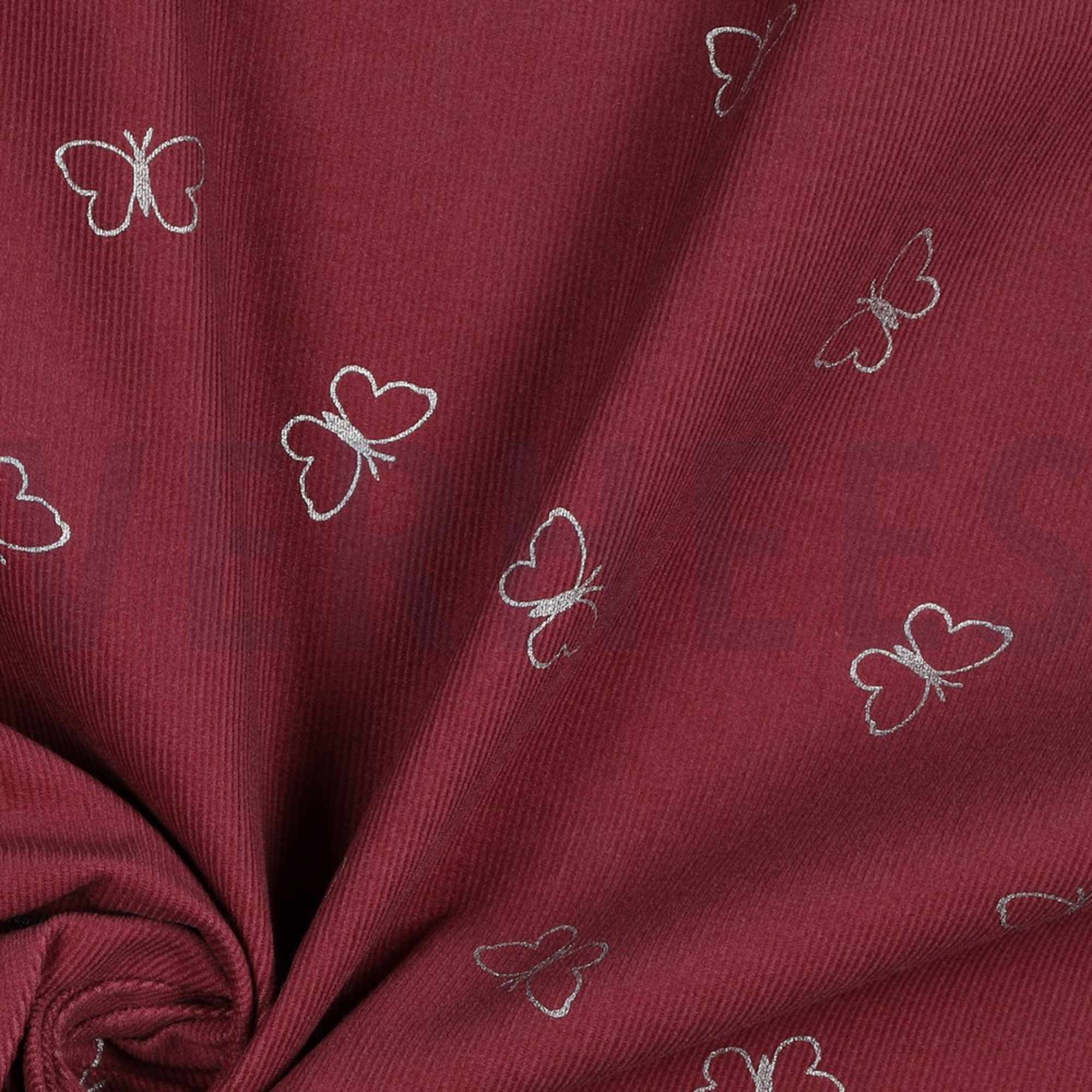 BABYCORD GLITTER BUTTERFLIES BORDEAUX (high resolution) #3