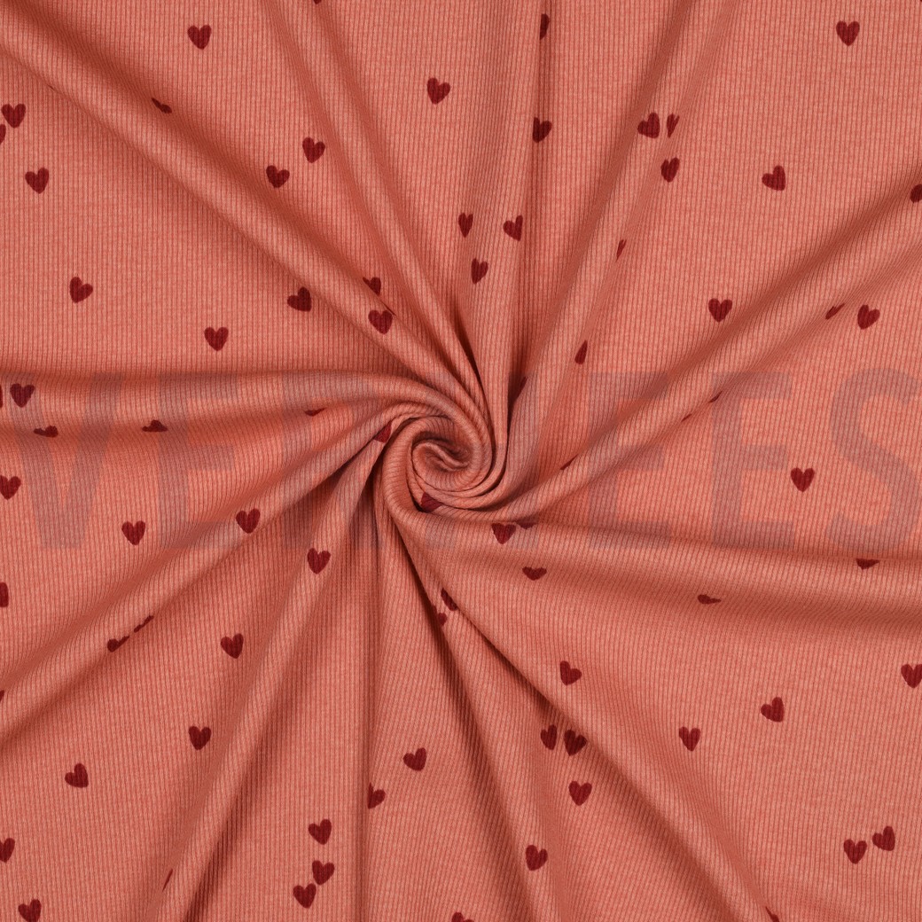 RIB JERSEY HEARTS PINK #3