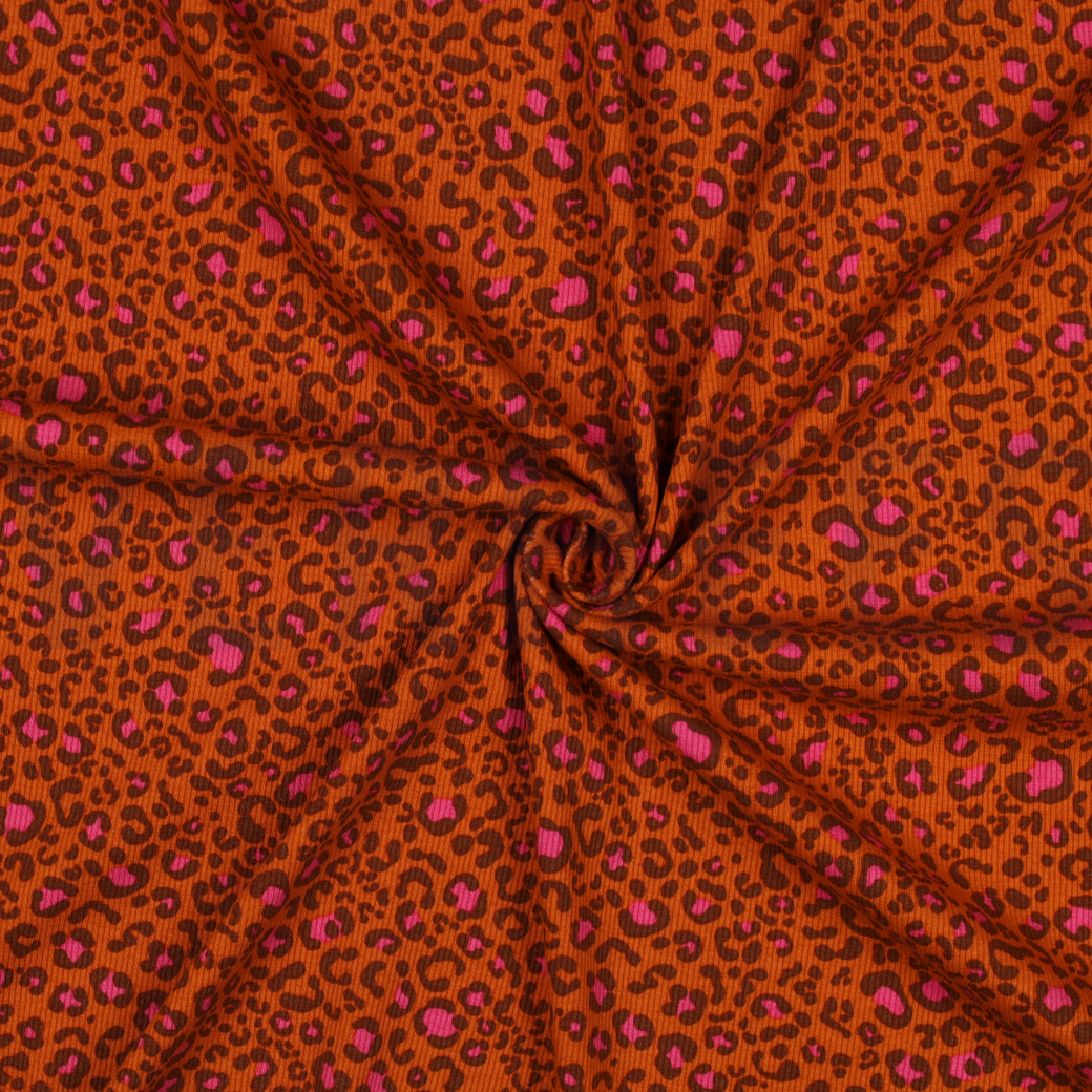 RIB JERSEY ANIMAL SKIN ORANGE #3