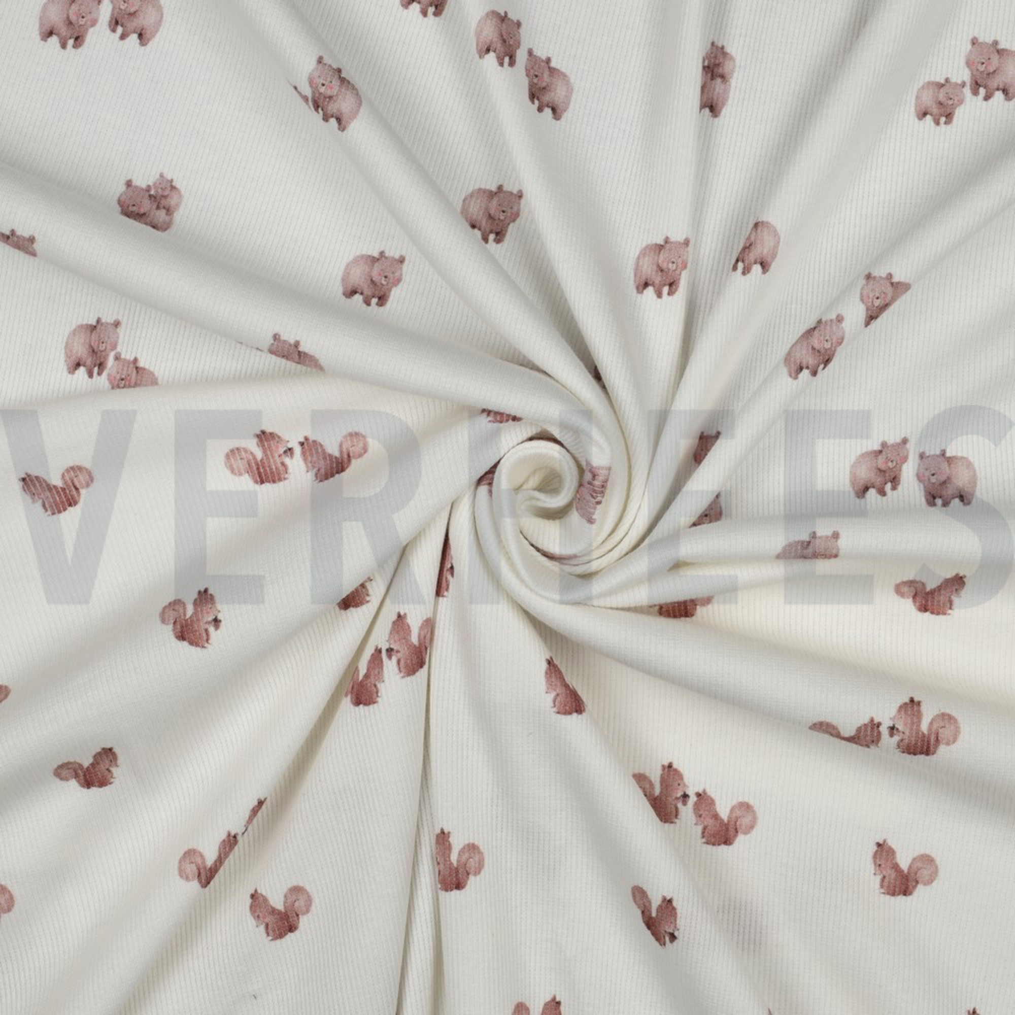 RIB JERSEY DIGITAL FOREST ANIMALS WHITE (high resolution) #3