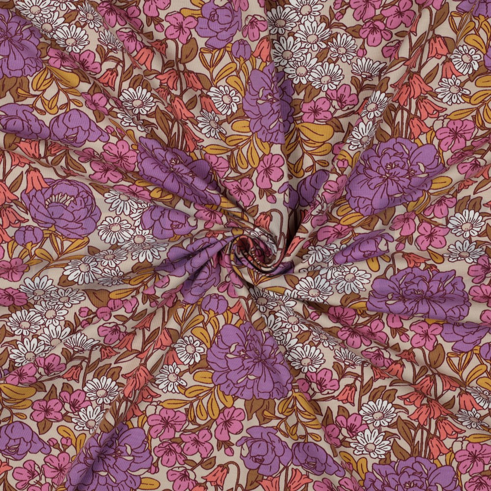 JERSEY FLOWERS BEIGE (high resolution) #3