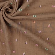 DOUBLE GAUZE BUTTERFLIES CAMEL (thumbnail) #3