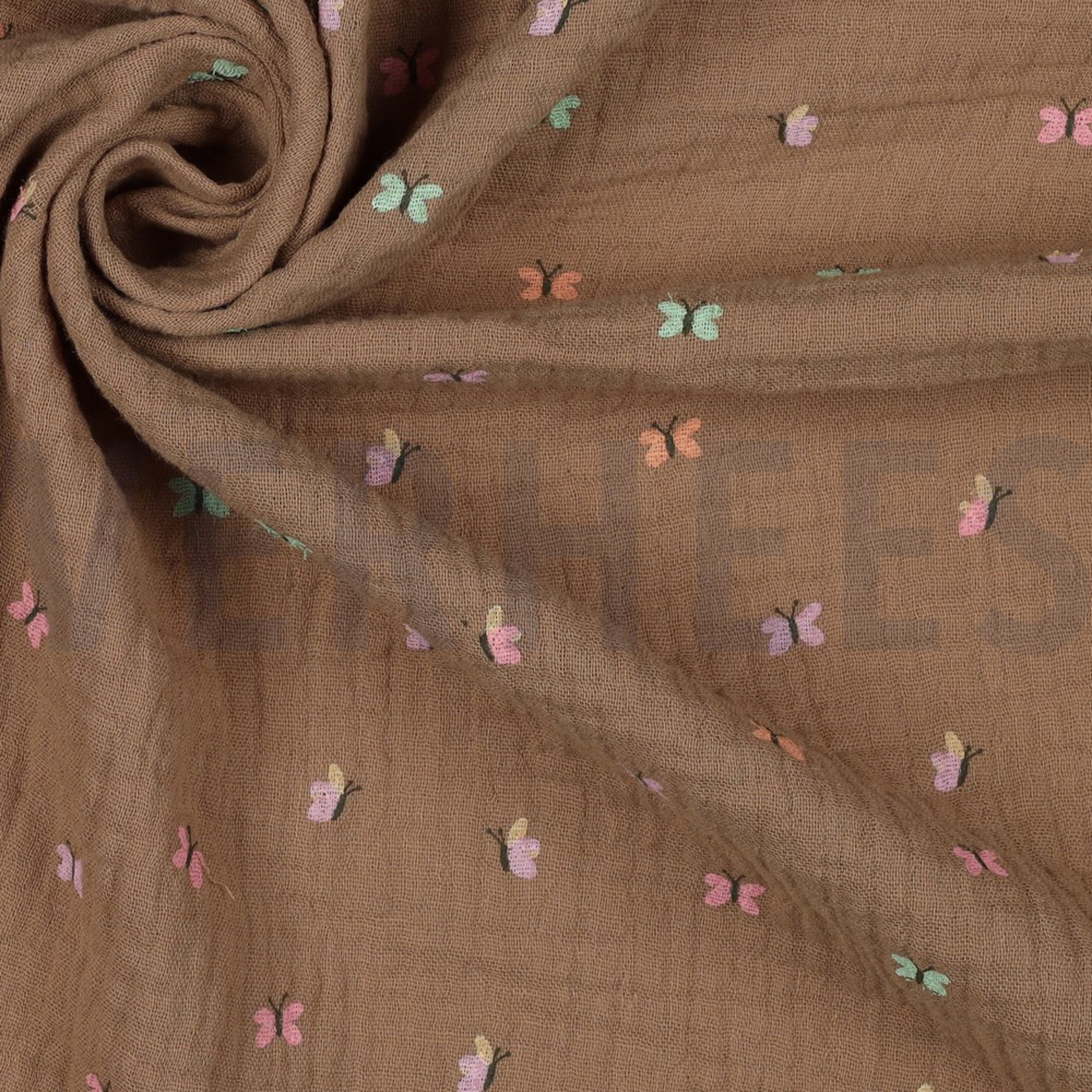 DOUBLE GAUZE BUTTERFLIES CAMEL (high resolution) #3