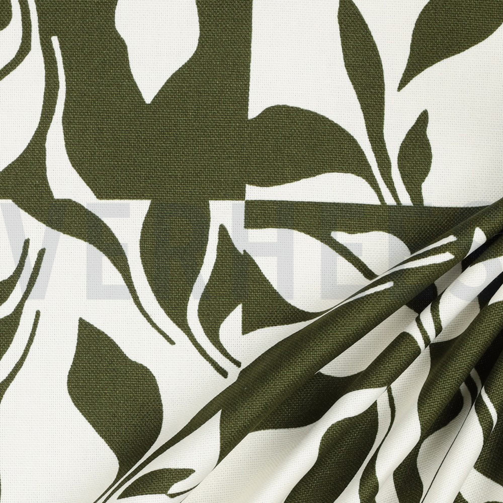CANVAS ABSTRACT LEAVES FOREST GREEN (high resolution) #3