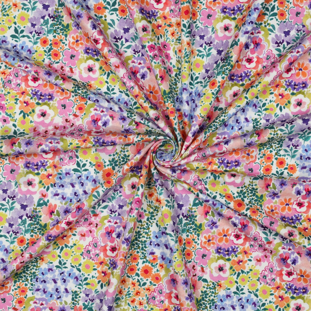 JERSEY DIGITAL FLOWERS MULTICOLOUR #3
