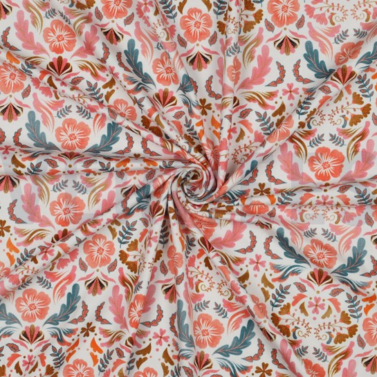 JERSEY DIGITAL FLOWERS WHITE #7