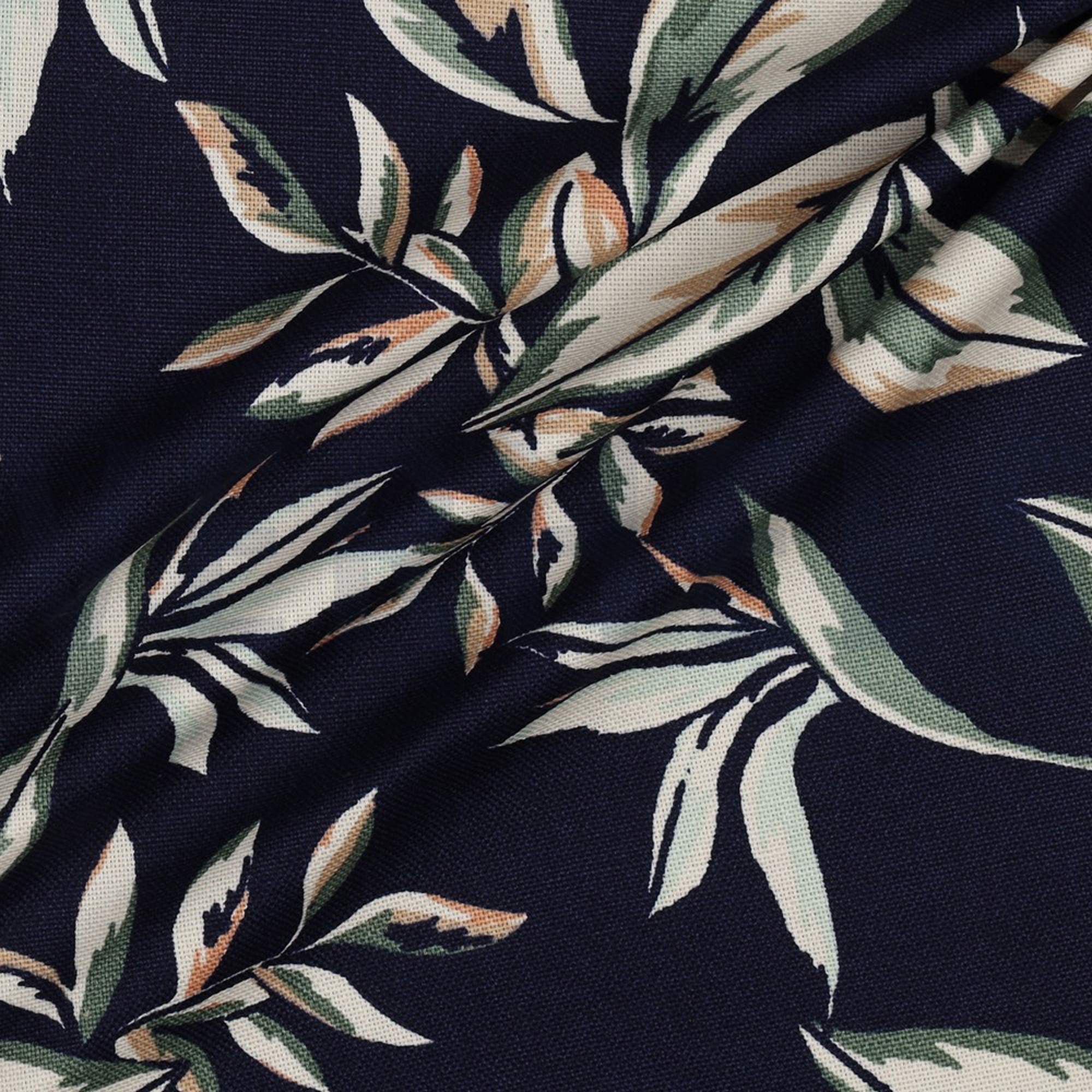 CANVAS LEAVES NAVY (high resolution) #3