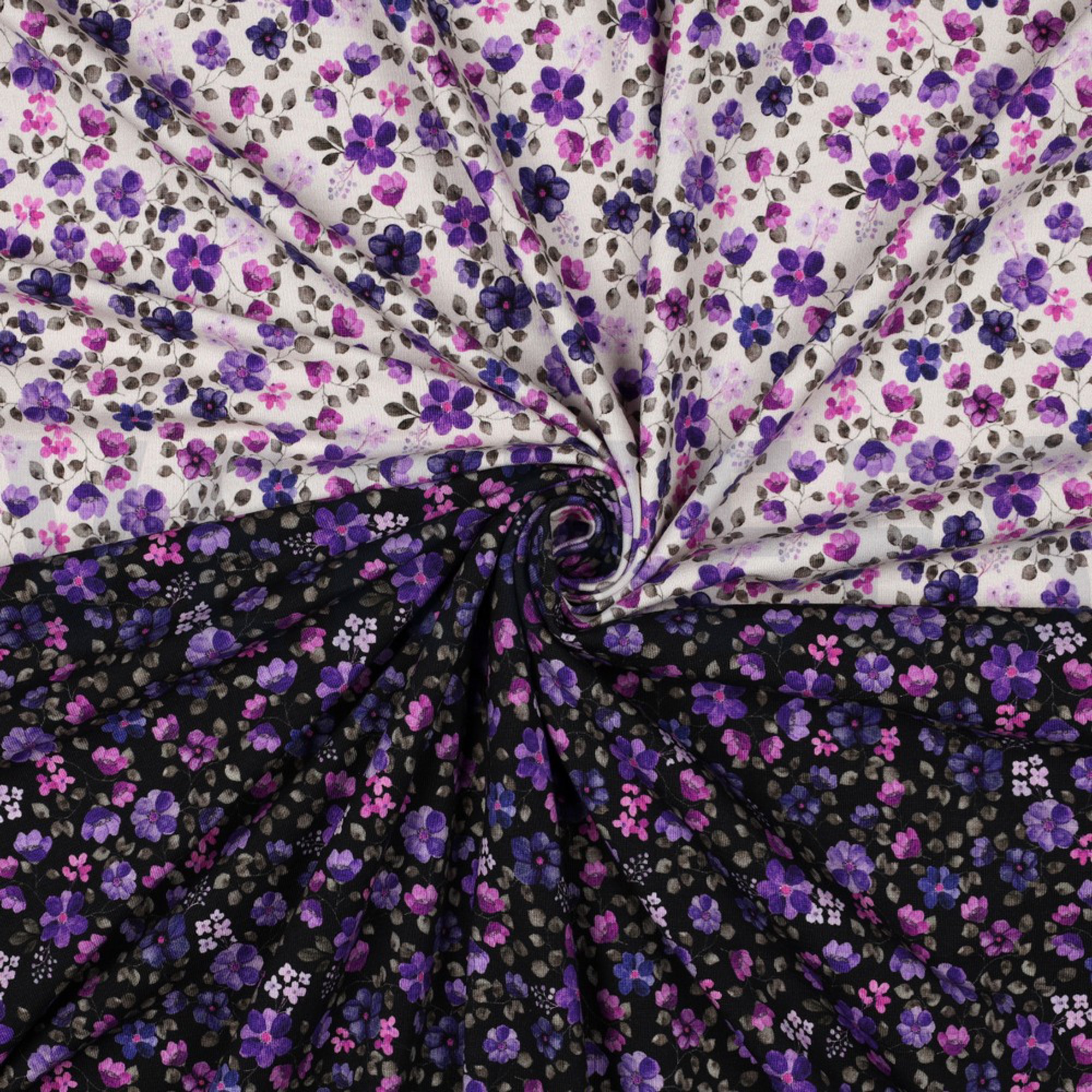 JERSEY GOTS DIGITAL FLOWERS OFF-WHITE / PURPLE (high resolution) #3