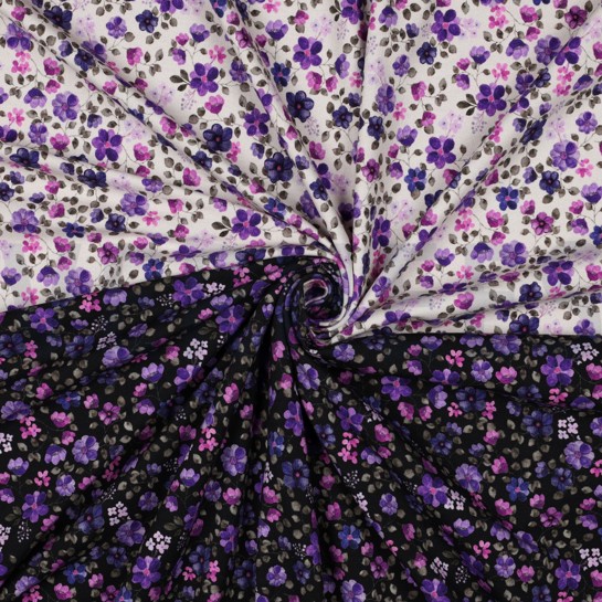 JERSEY GOTS DIGITAL FLOWERS NAVY/ PURPLE #7