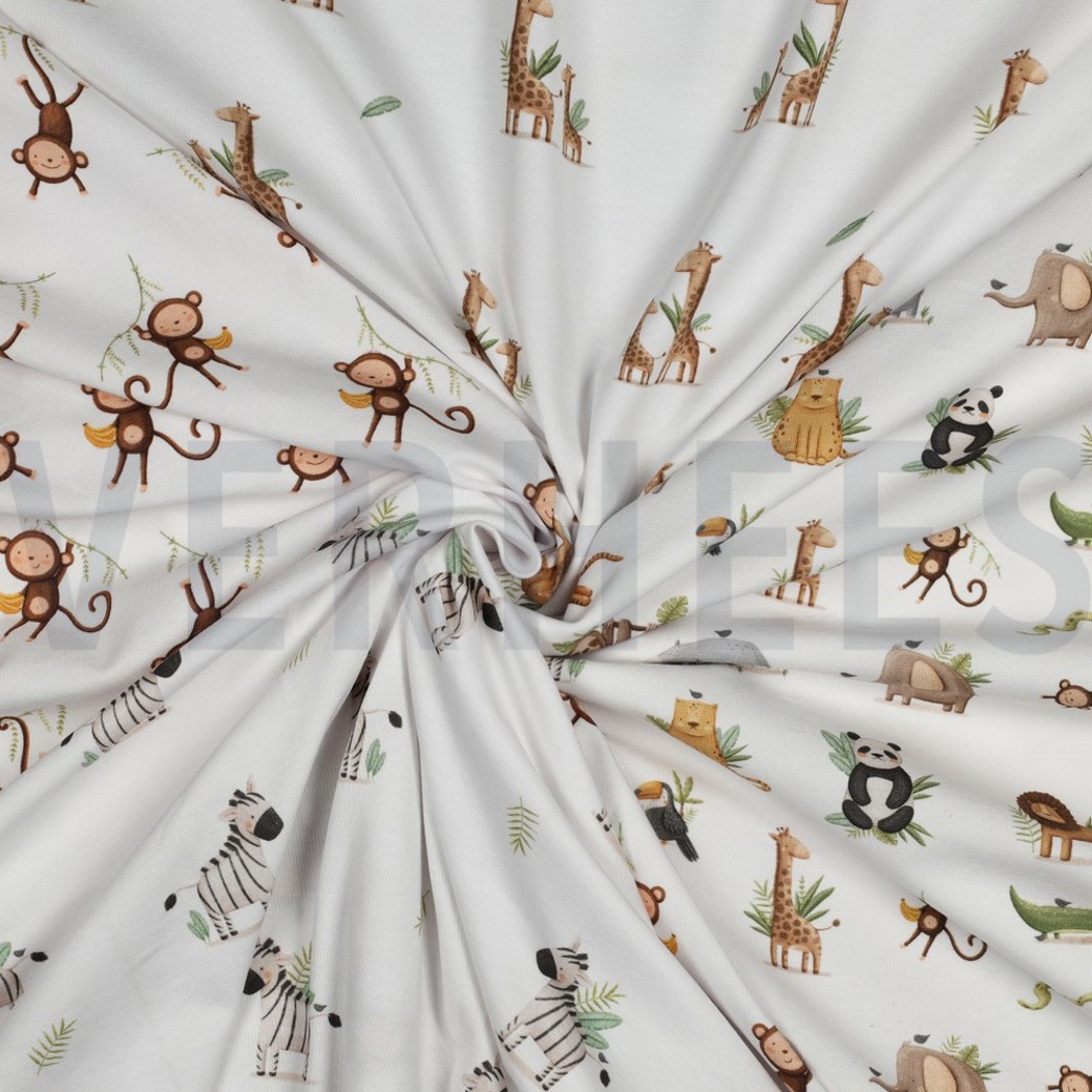 JERSEY GOTS DIGITAL ANIMALS WHITE #3