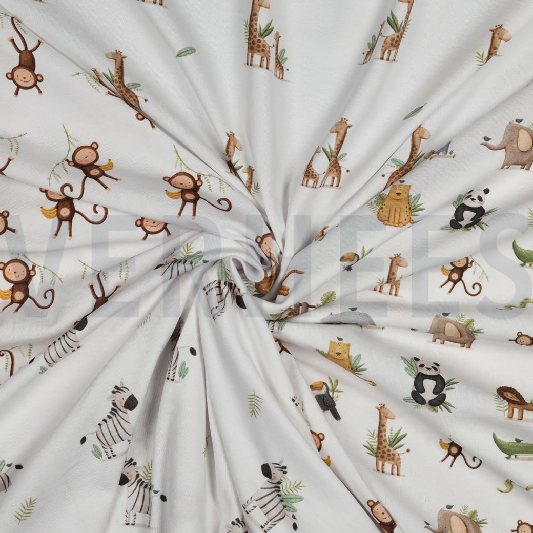 JERSEY GOTS DIGITAL ANIMALS WHITE #3