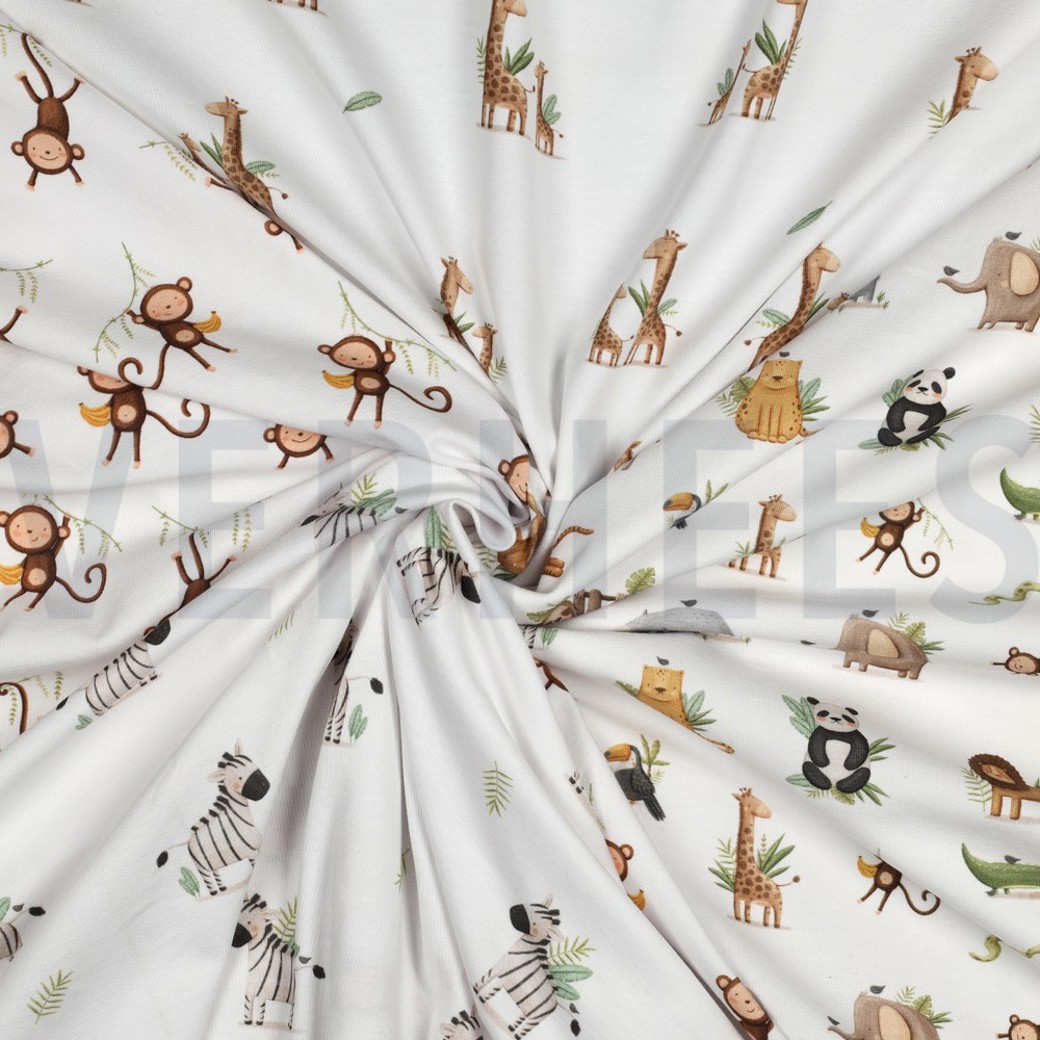JERSEY GOTS DIGITAL ANIMALS WHITE #3