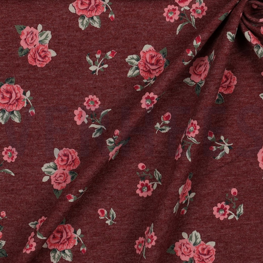 JERSEY MELANGE FLOWERS BERRY MELANGE #3