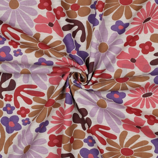 SWEAT MELANGE FLOWERS LICHT SAND #7